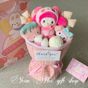 Sanrio Styled Plush Bouquet Basket