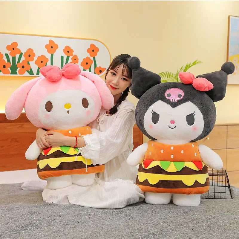 New Hamburger Kuromi My Melody Cartoon Plush Doll