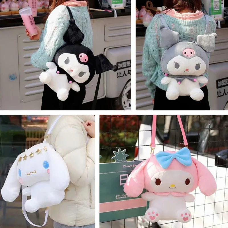 Sanrio Styled Plushie and Backpack Bag